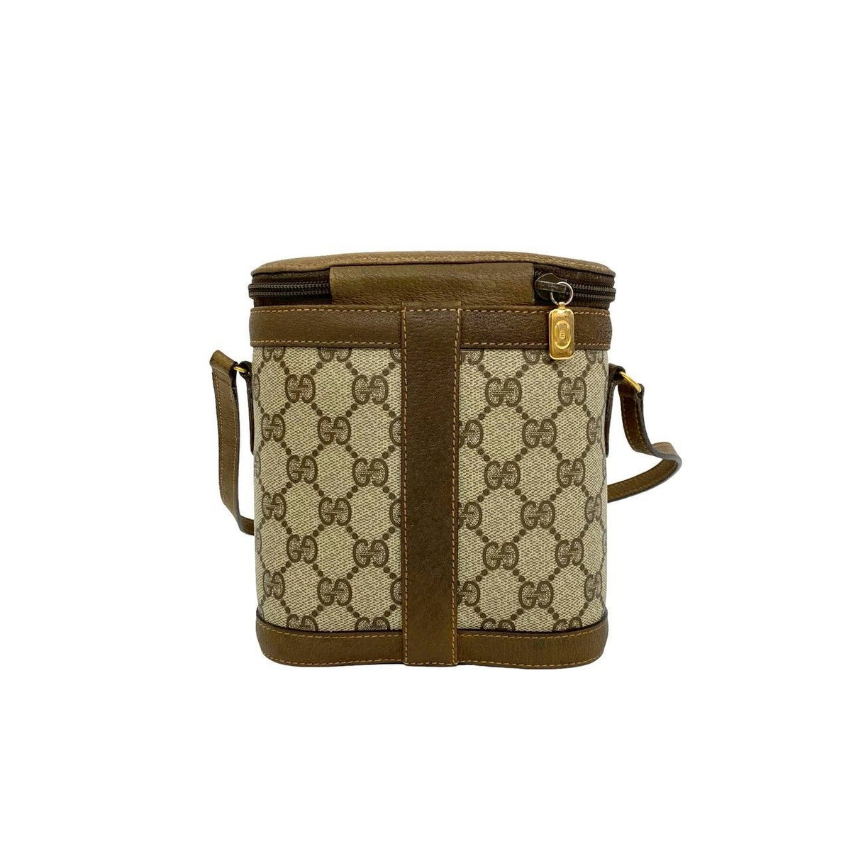 Gucci Vintage Sherry Line GG Logo Leather Mini Shoulder Bag Pochette Brown — view 3