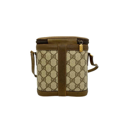 Gucci Vintage Sherry Line GG Logo Leather Mini Shoulder Bag Pochette Brown — view 3
