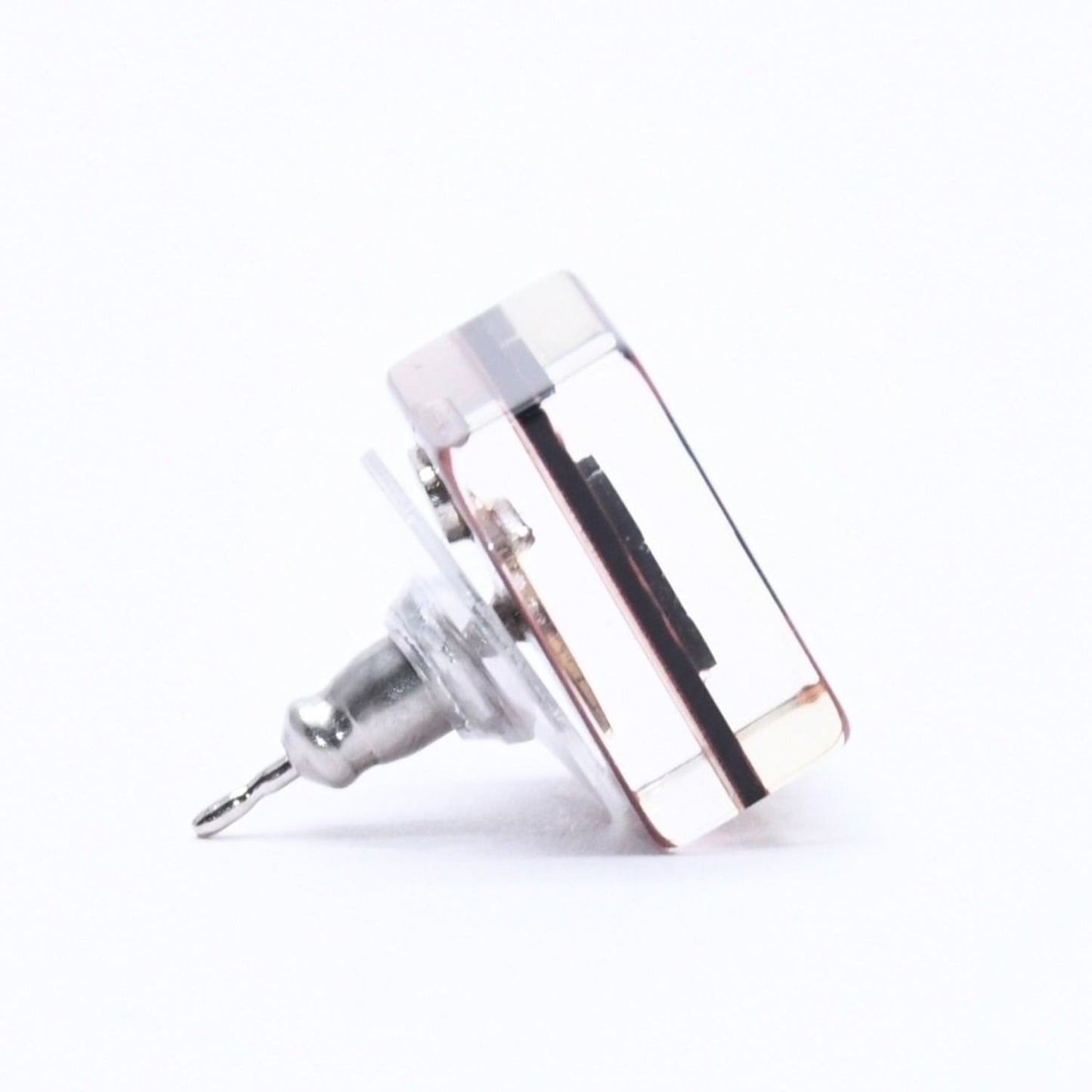 Chanel CC Logo Square Earrings 15 Resin Metal Clear — view 4