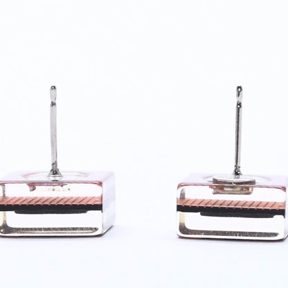 Chanel CC Logo Square Earrings 15 Resin Metal Clear — view 7