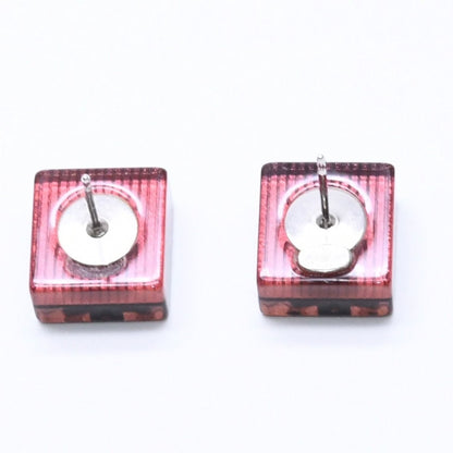 Chanel CC Logo Square Earrings 15 Resin Metal Clear — view 6
