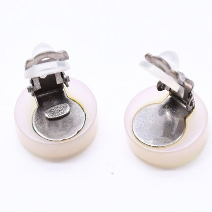 Chanel CC Logo Earrings 00 Resin Milk White Pink Aurora Metal Silver — view 6