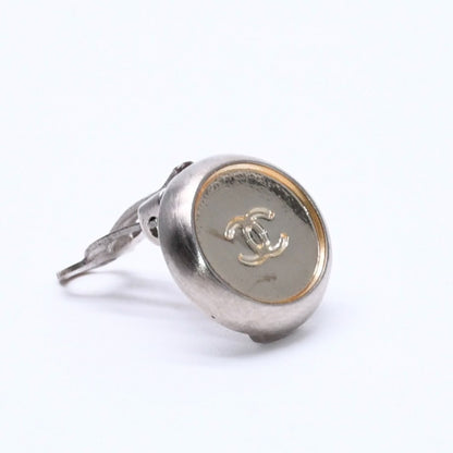 Chanel Vintage CC Logo Earrings 99 Metal Silver Gold — view 3