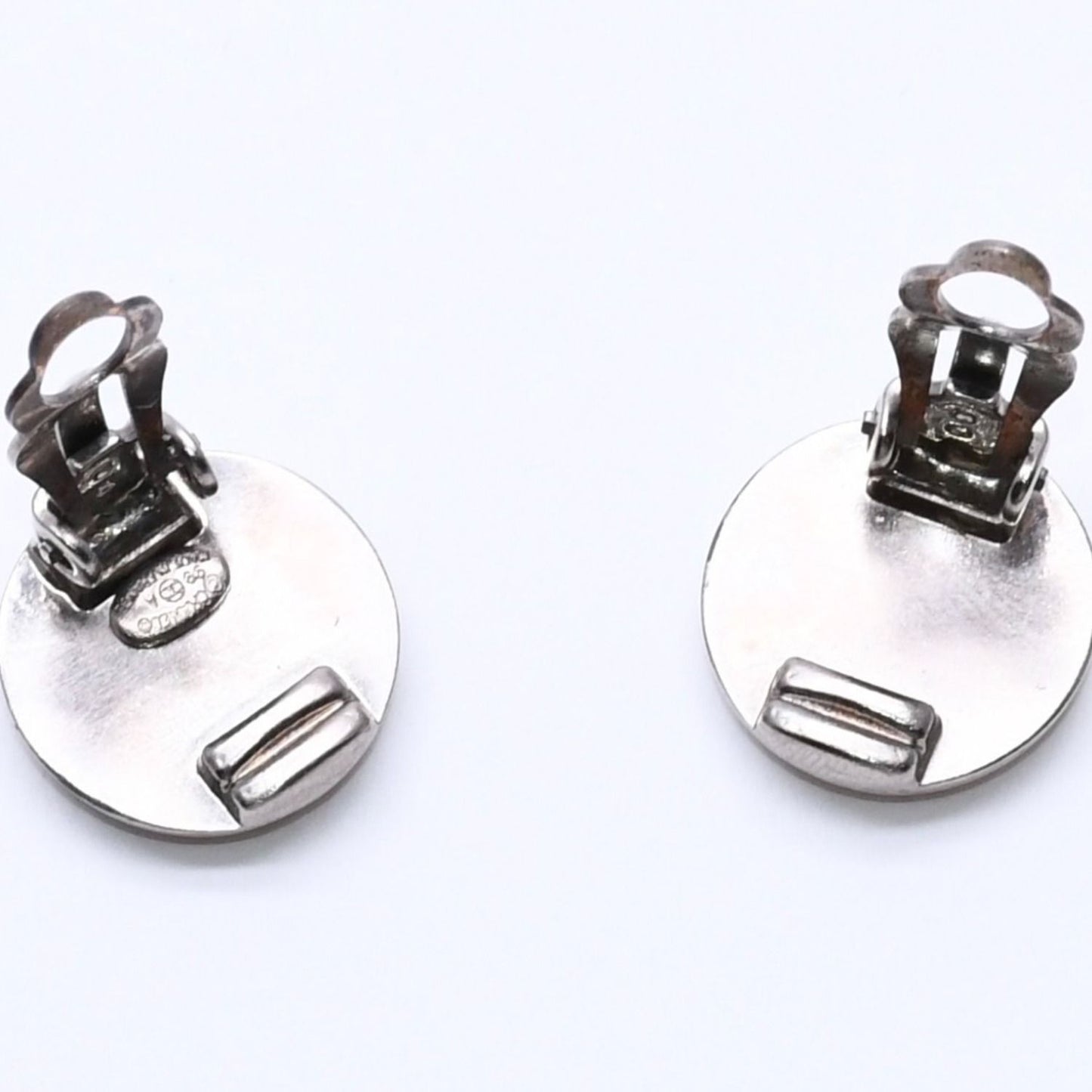 Chanel Vintage CC Logo Earrings 99 Metal Silver Gold — view 6