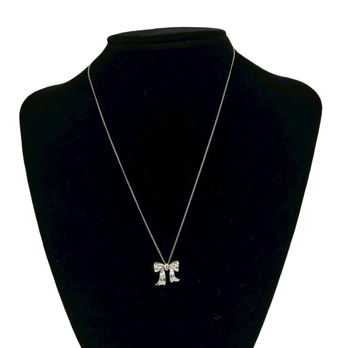Tiffany & Co Vintage Ribbon Motif Necklace 925 Sterling Silver Pendant — view 2