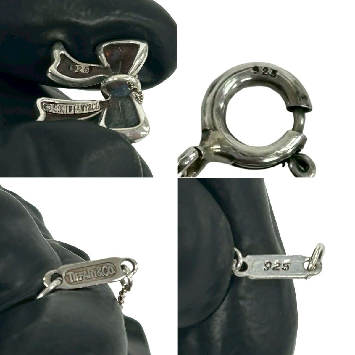 Tiffany & Co Vintage Ribbon Motif Necklace 925 Sterling Silver Pendant — view 3