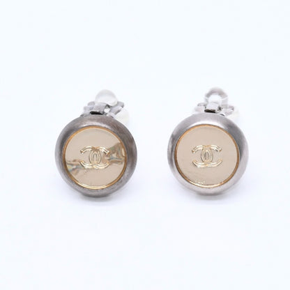 Chanel Vintage CC Logo Earrings 99 Metal Silver Gold