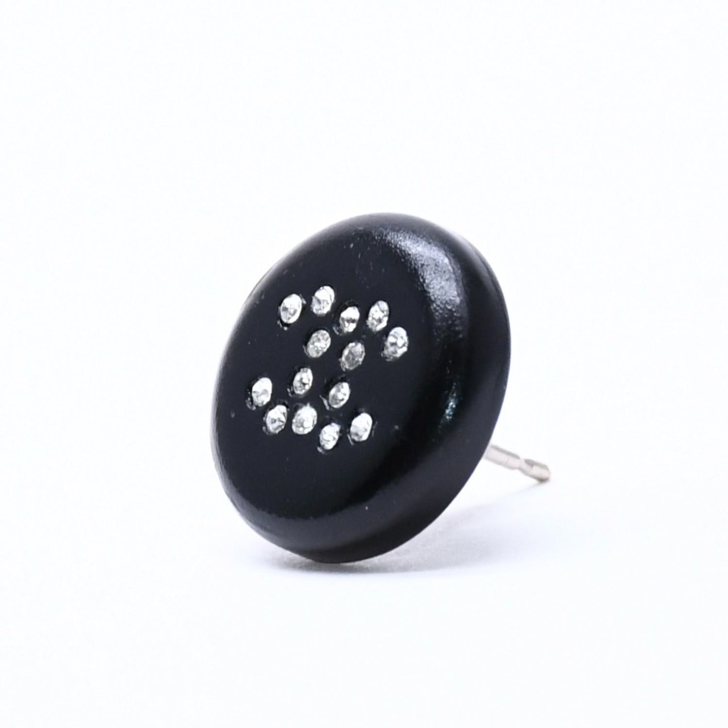 Chanel CC Logo Earrings 00 Resin Rhinestone Black — view 2