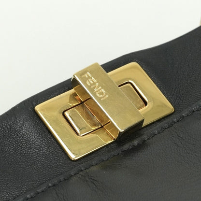 Fendi Peekaboo Small Mini Bag Tote Leather Black Gold 2-Way — view 8