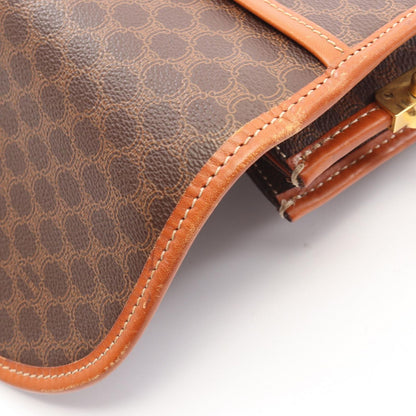 Celine Shoulder Bag Macadam Brown Dark Canvas Leather — view 7