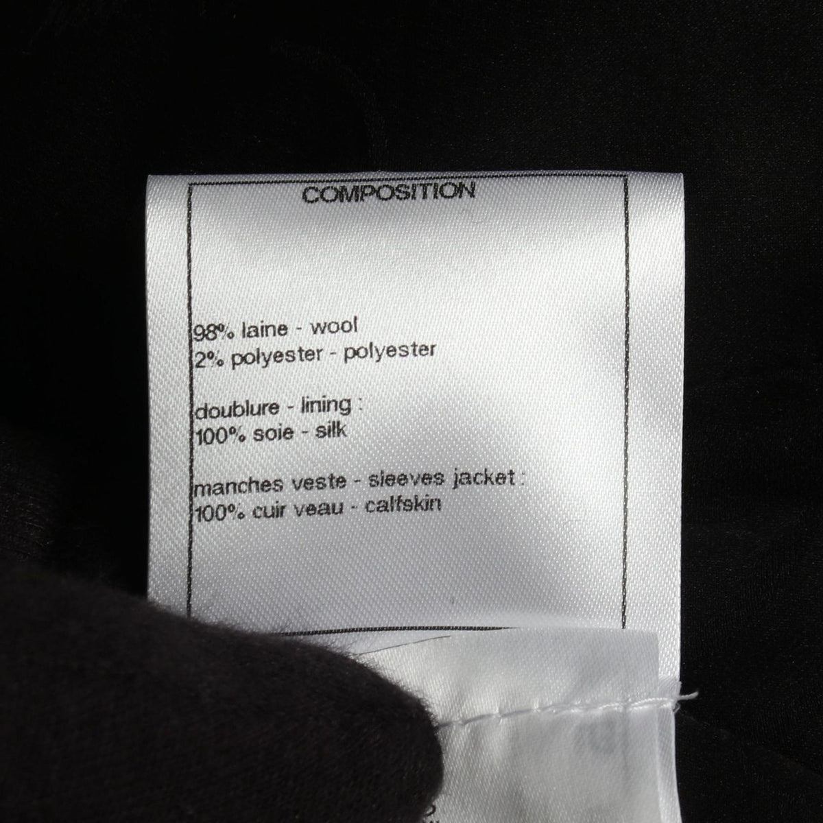 Chanel CC Logo Button Tweed Switch Black Wool Jacket — view 5