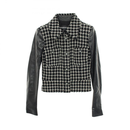 Chanel CC Logo Button Tweed Switch Black Wool Jacket