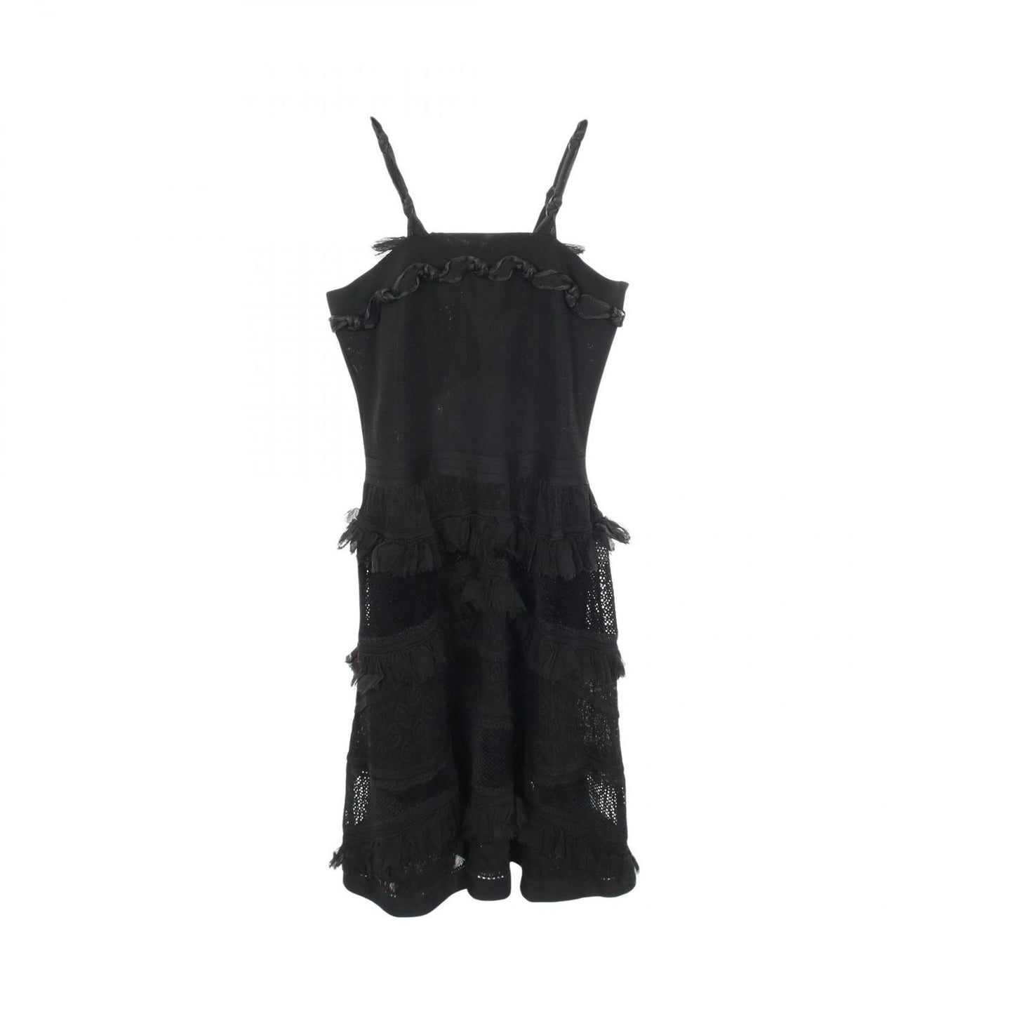Chanel Dress CC Logo Button Le-s Black le