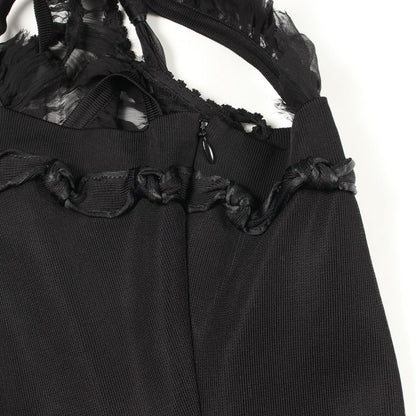 Chanel Dress CC Logo Button Le-s Black le — view 6