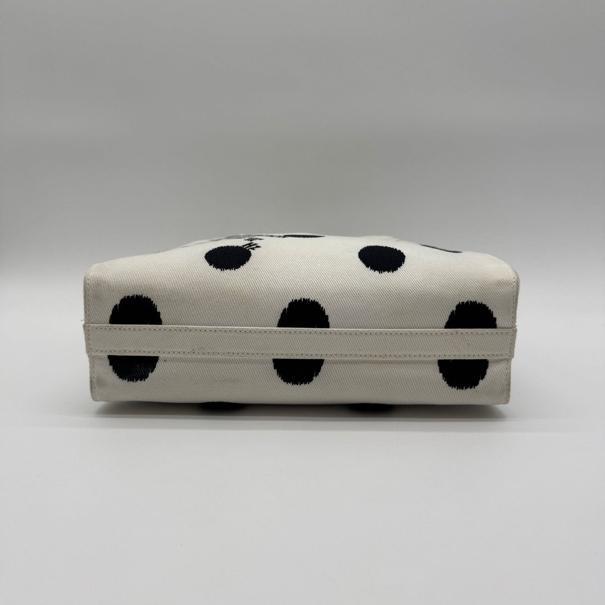 Prada Tote Dot Pattern Limited Canvas Shoulder Bag 2-Way White — view 6