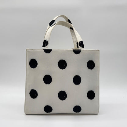 Prada Tote Dot Pattern Limited Canvas Shoulder Bag 2-Way White — view 2