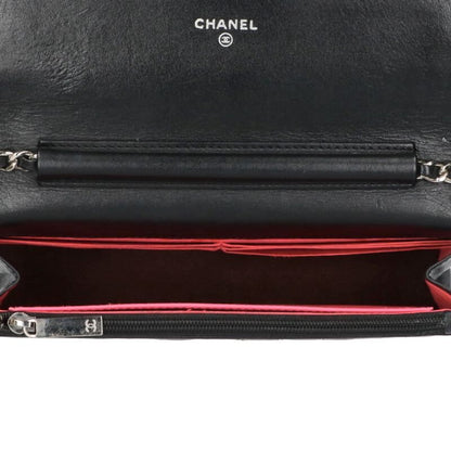 Chanel Cambon Line CC Logo Chain Leather Wallet Shoulder Bag — view 3
