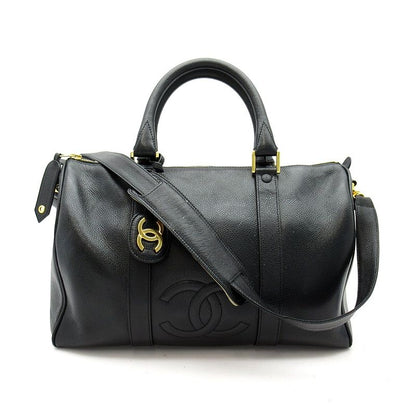 Chanel Boston Bag Caviar Leather Black