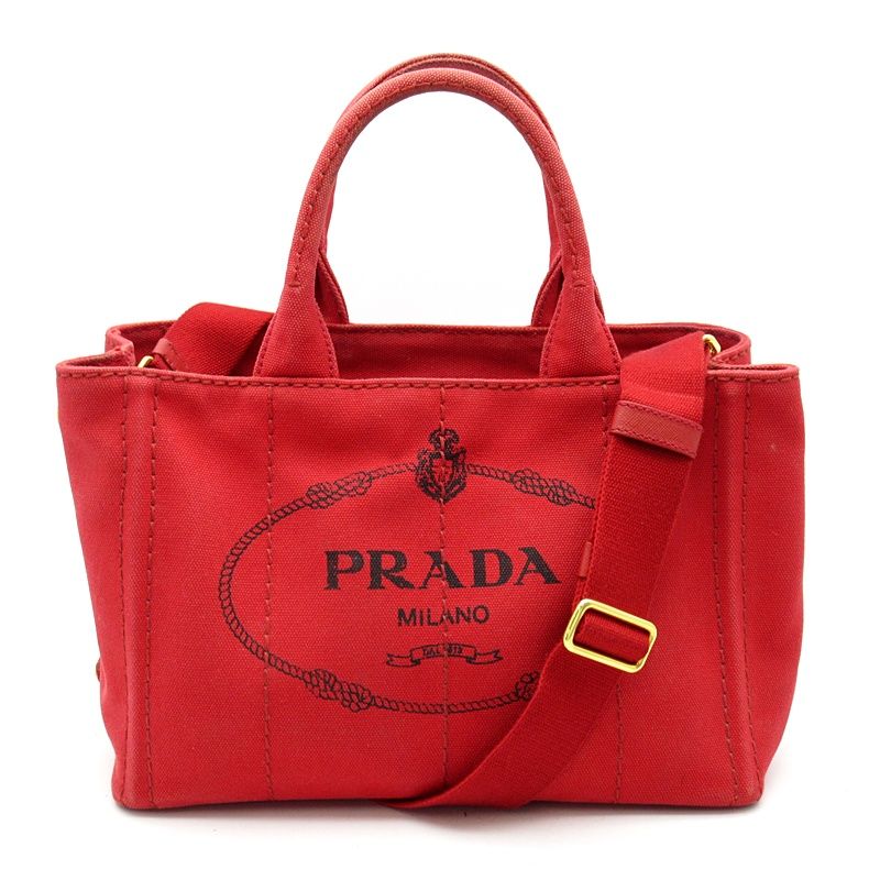 Prada Canapa 2-Way Tote TPM Canvas Handbag