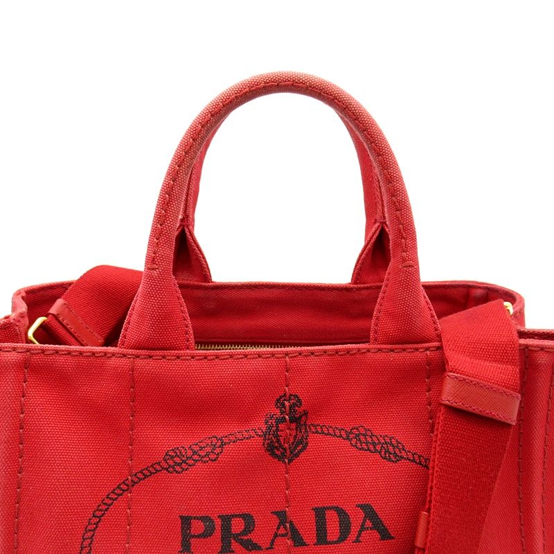 Prada Canapa 2-Way Tote TPM Canvas Handbag — view 2