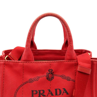 Prada Canapa 2-Way Tote TPM Canvas Handbag — view 2