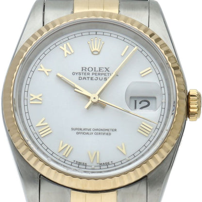 Rolex Datejust Watch 18K Yellow Gold SS White