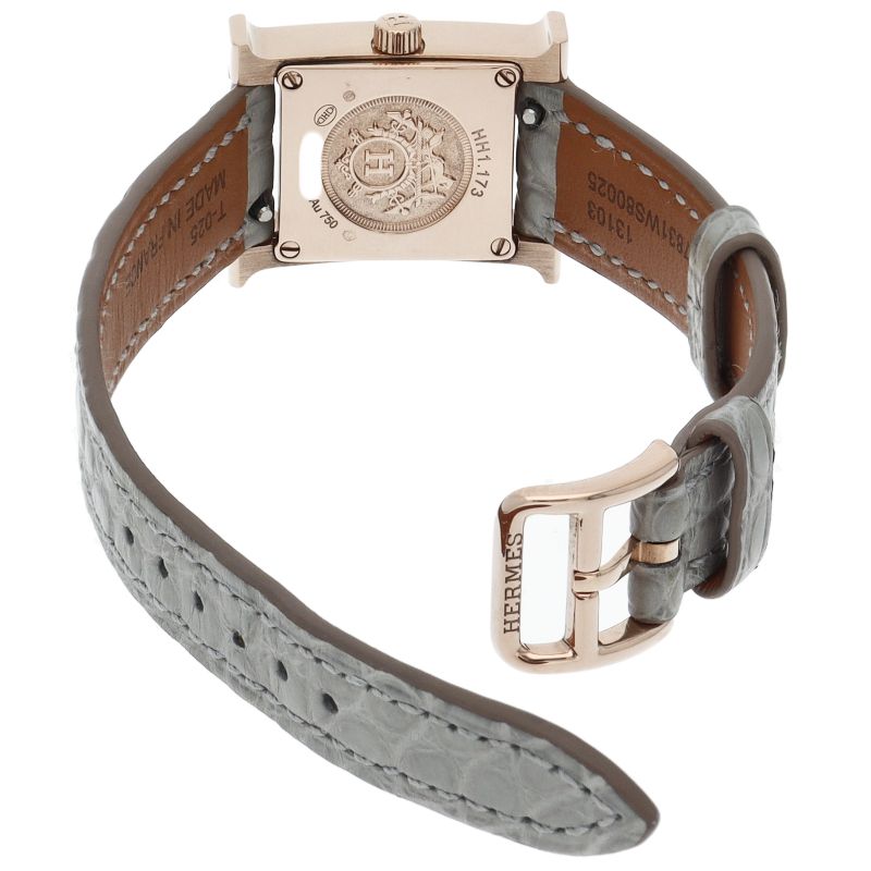 Hermes Watch Mini Diamond Bezel Shell 18K Pink Gold — view 5