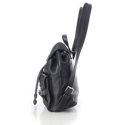 Prada Leather Backpack Triangle Logo Black — view 4