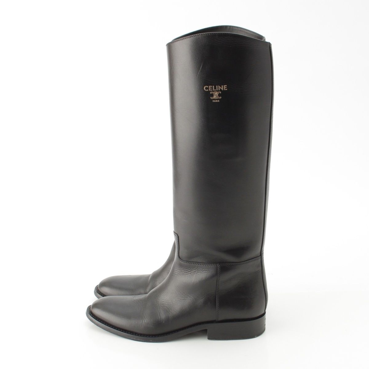 Celine Logo Anais Riding Boots Shoes Black — view 3