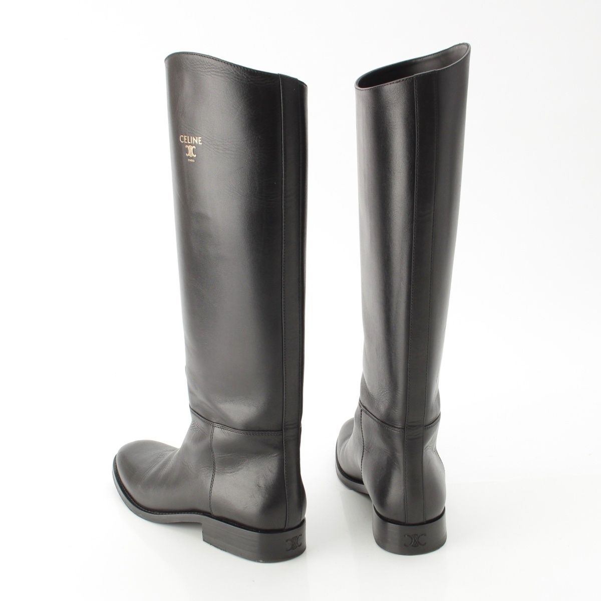 Celine Logo Anais Riding Boots Shoes Black — view 4