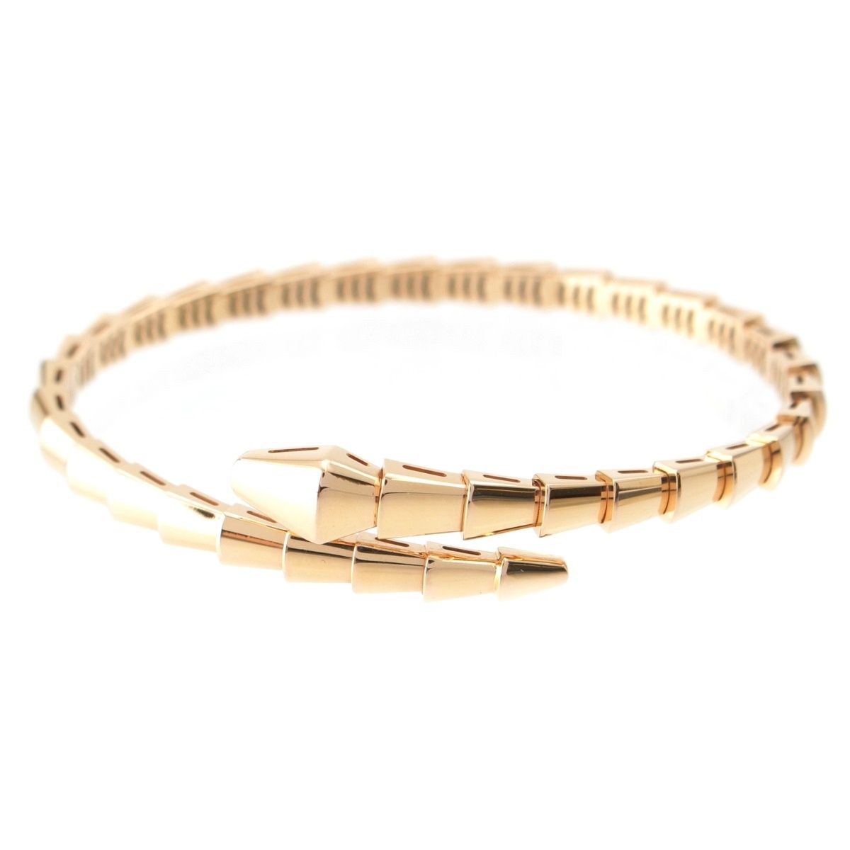Bvlgari Serpenti Vipa Pink Gold 18K Bangle Bracelet 17