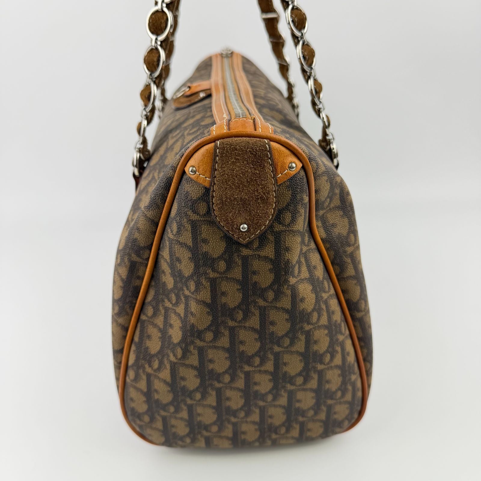 Dior Trotter Chain Shoulder Bag Leather Brown Vintage — view 4