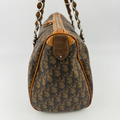 Dior Trotter Chain Shoulder Bag Leather Brown Vintage — view 4