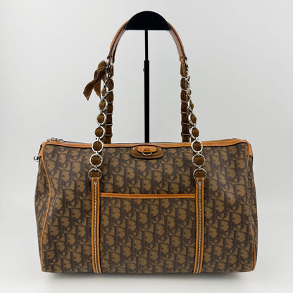 Dior Trotter Chain Shoulder Bag Leather Brown Vintage — view 2