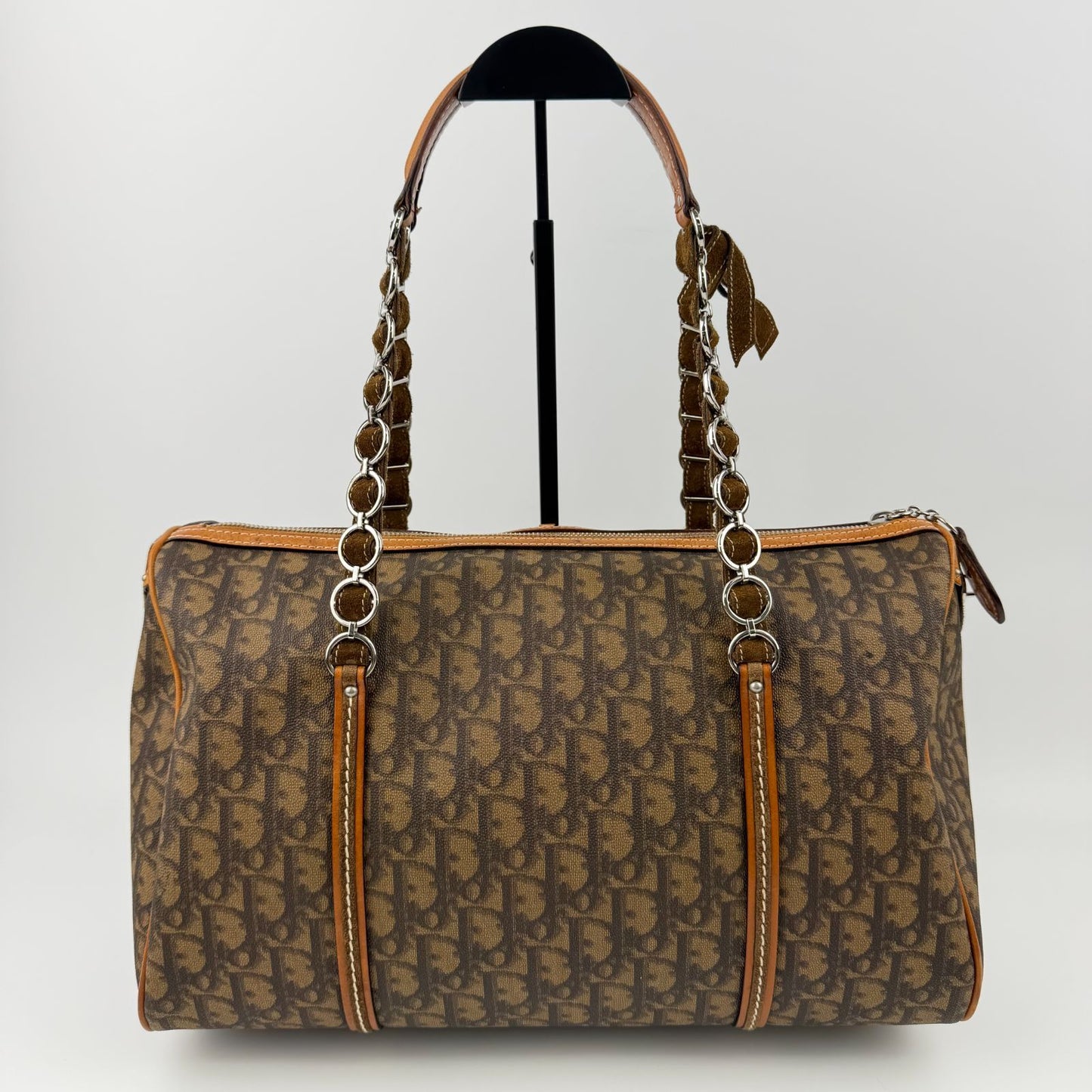 Dior Trotter Chain Shoulder Bag Leather Brown Vintage — view 3