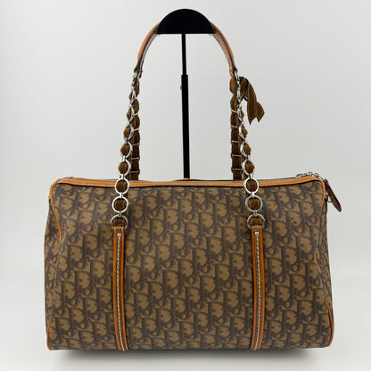 Dior Trotter Chain Shoulder Bag Leather Brown Vintage — view 3
