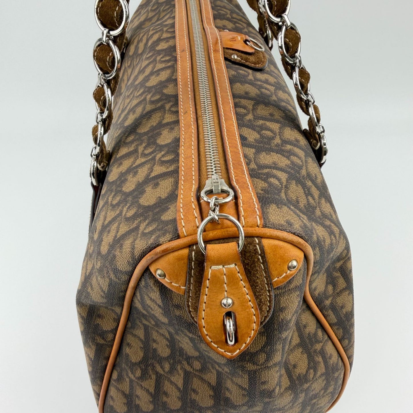 Dior Trotter Chain Shoulder Bag Leather Brown Vintage — view 7