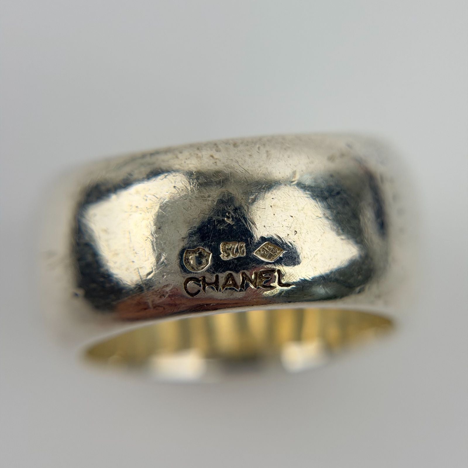 Chanel CC Logo Ring 925 Sterling Silver Vintage — view 6