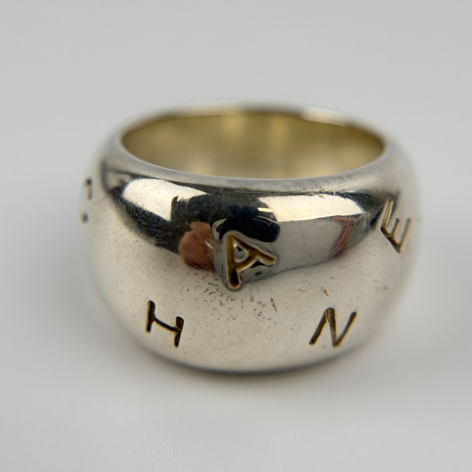 Chanel CC Logo Ring 925 Sterling Silver Vintage — view 8
