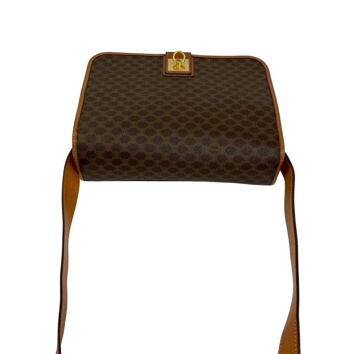 Celine Vintage Macadam Blason Triomphe Pattern Logo Ring Leather Shoulder Bag — view 4
