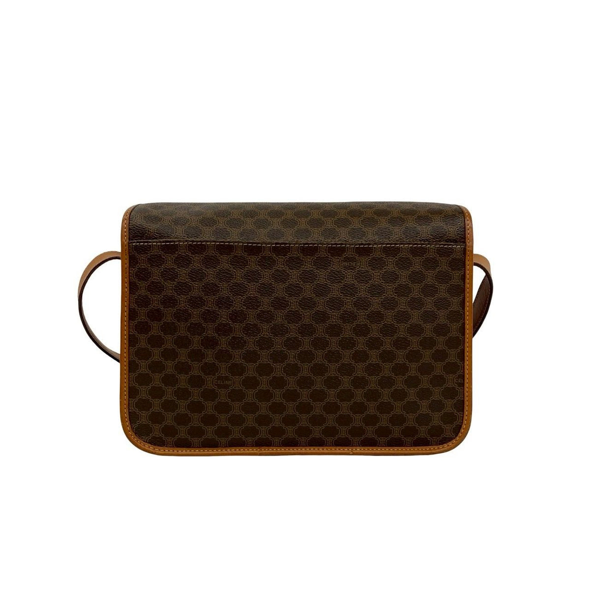 Celine Vintage Macadam Blason Triomphe Pattern Logo Ring Leather Shoulder Bag — view 3
