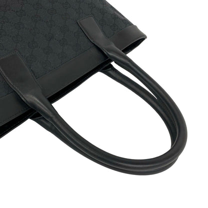 Gucci GG Logo Pattern Canvas Leather Mini Tote Shoulder Bag Black — view 4