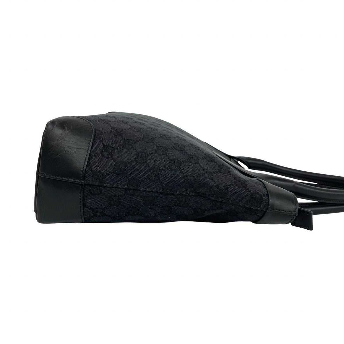 Gucci GG Logo Pattern Canvas Leather Mini Tote Shoulder Bag Black — view 6