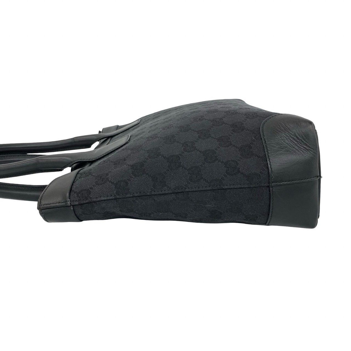 Gucci GG Logo Pattern Canvas Leather Mini Tote Shoulder Bag Black — view 5