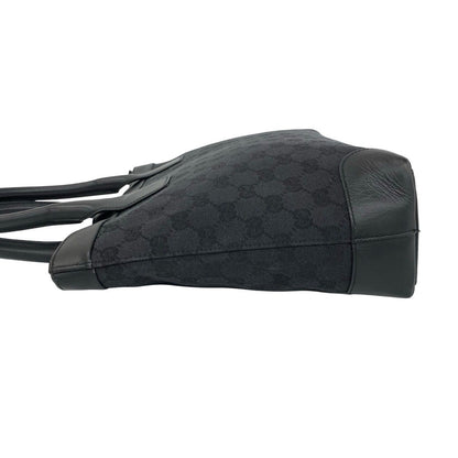 Gucci GG Logo Pattern Canvas Leather Mini Tote Shoulder Bag Black — view 5