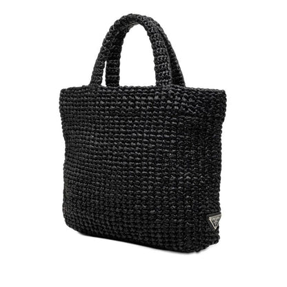 Prada Crochet Tote Bag Black Viscose — view 2