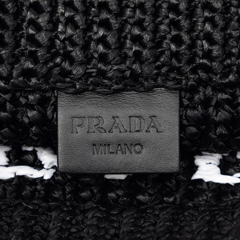 Prada Crochet Tote Bag Black Viscose — view 5