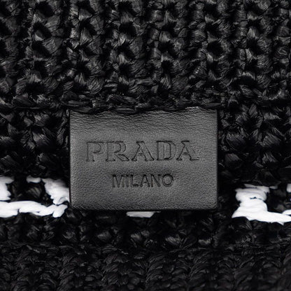 Prada Crochet Tote Bag Black Viscose — view 5