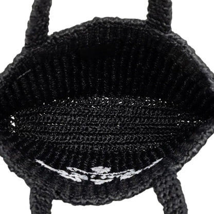 Prada Crochet Tote Bag Black Viscose — view 4