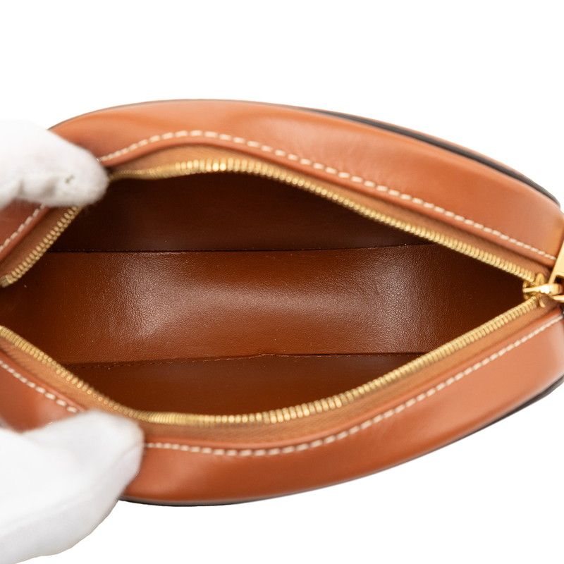 Celine Triomphe Crossbody Oval Shoulder Bag Brown Leather — view 5